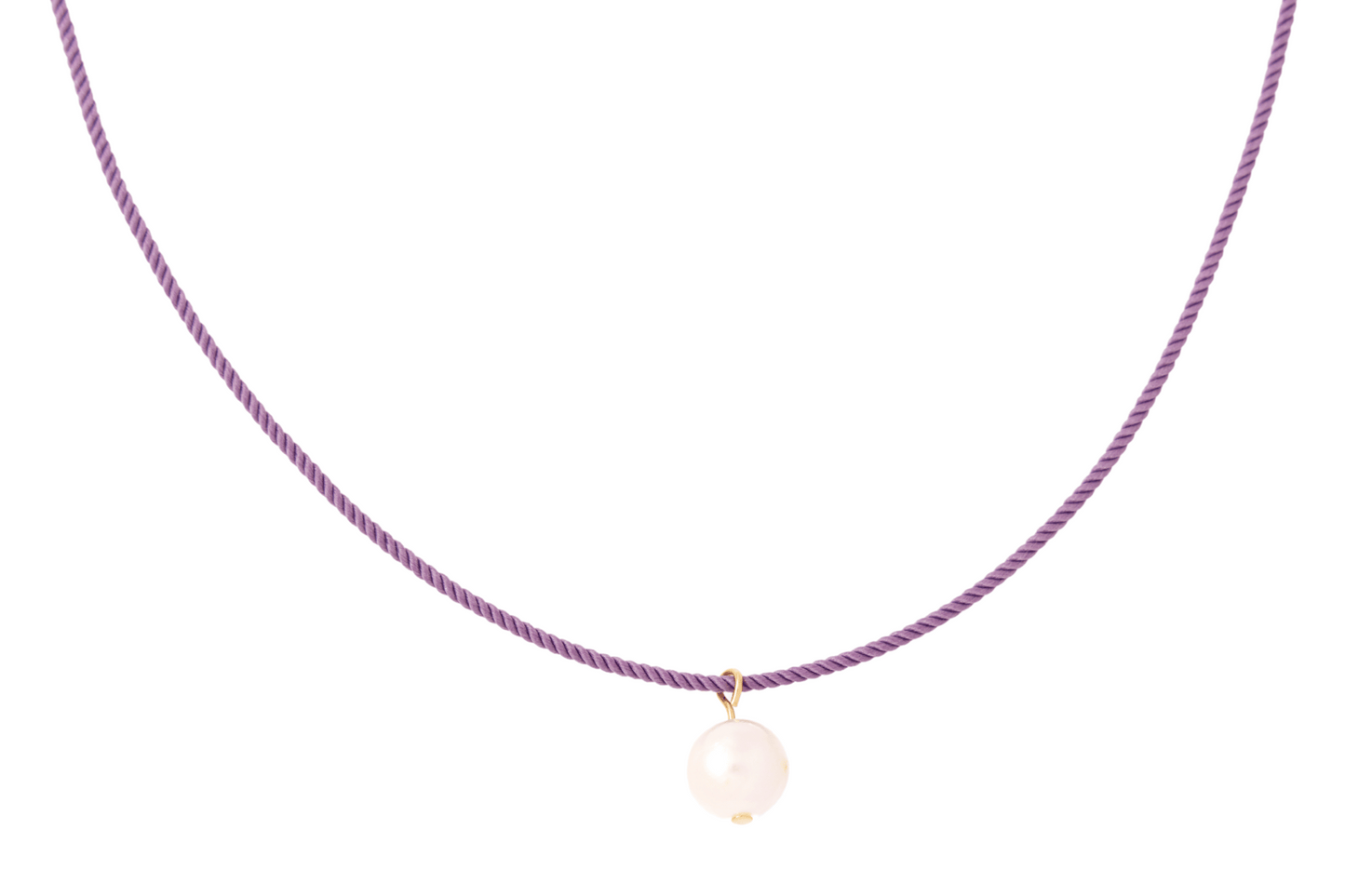 pearl + purple cord necklace - Necklaces - VUE by SEK