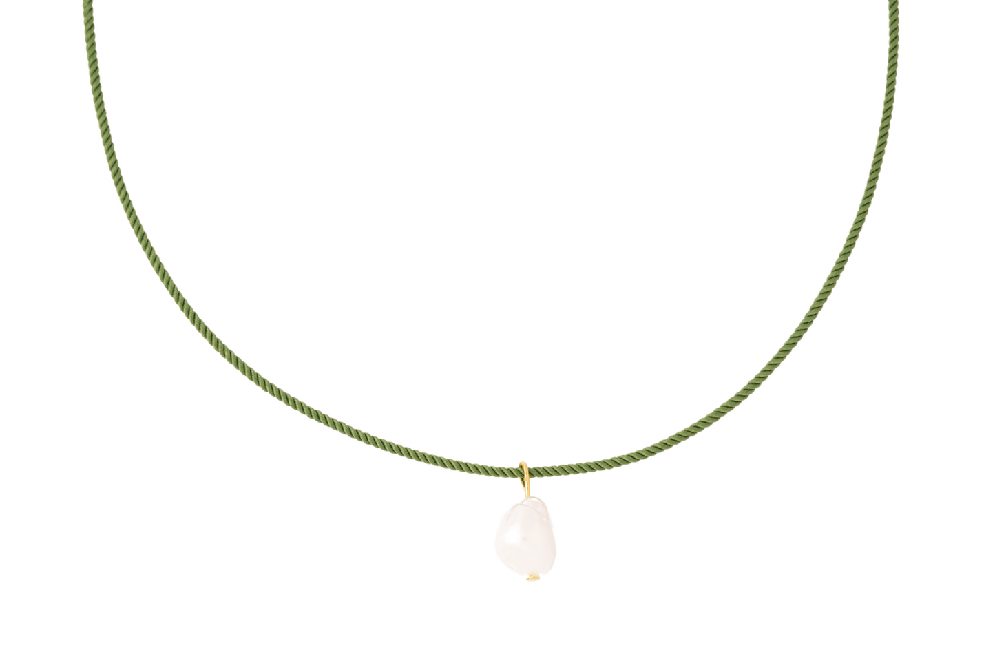 pearl + sage cord necklace - Necklaces - VUE by SEK