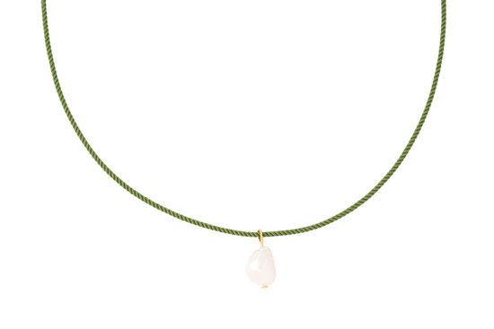 pearl + sage cord necklace - Necklaces - VUE by SEK