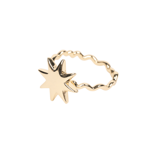 gold star wave ring