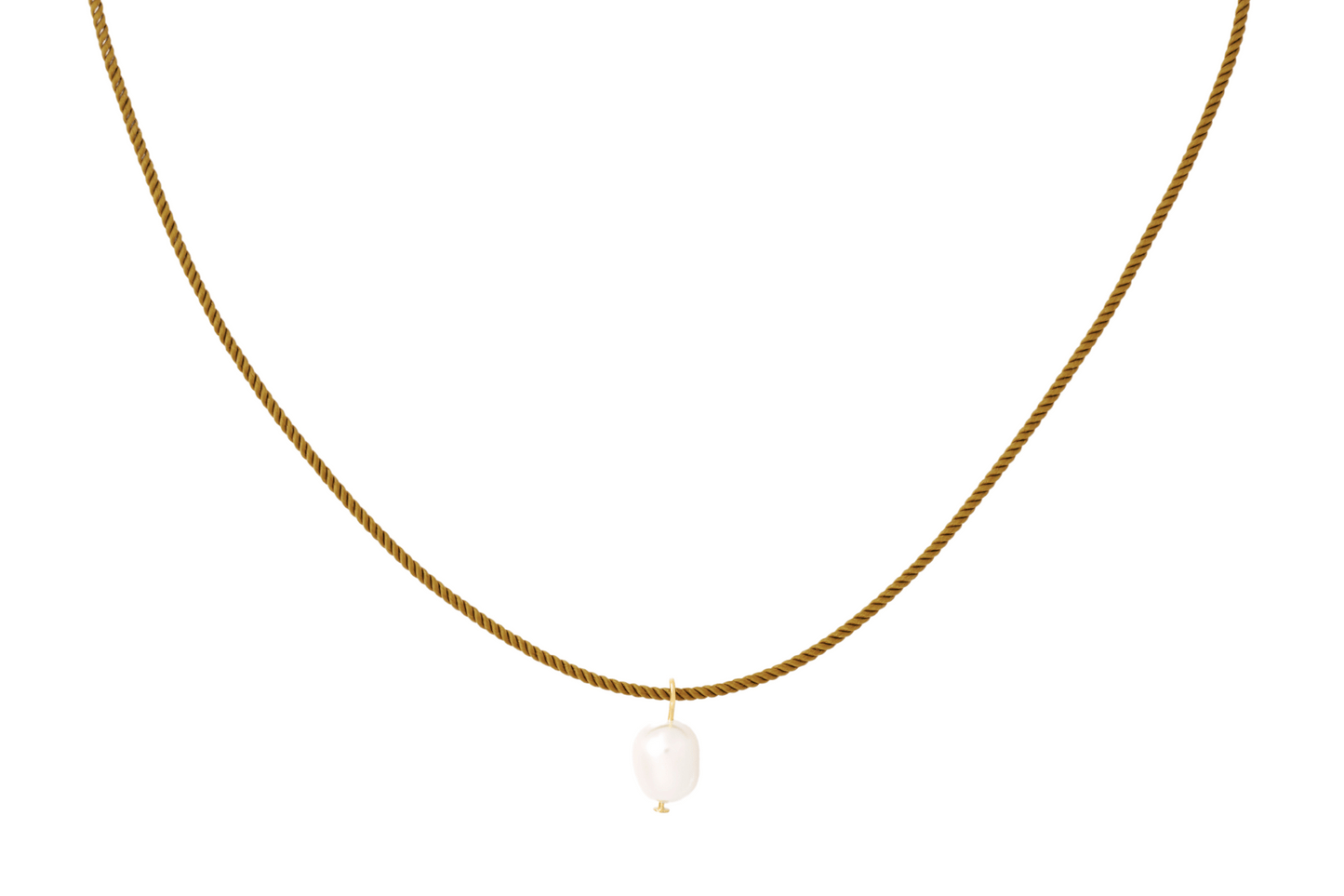 pearl + caramel cord necklace - Necklaces - VUE by SEK