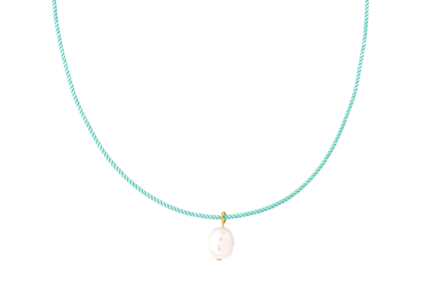 pearl + turquoise cord necklace - Necklaces - VUE by SEK