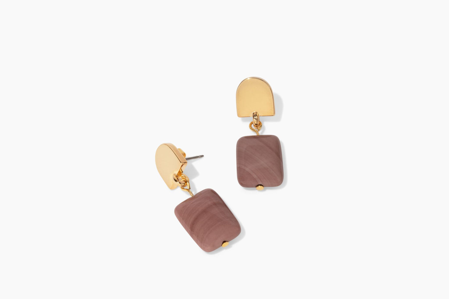gold dome +purple jasper earrings - Earrings - VUE by SEK