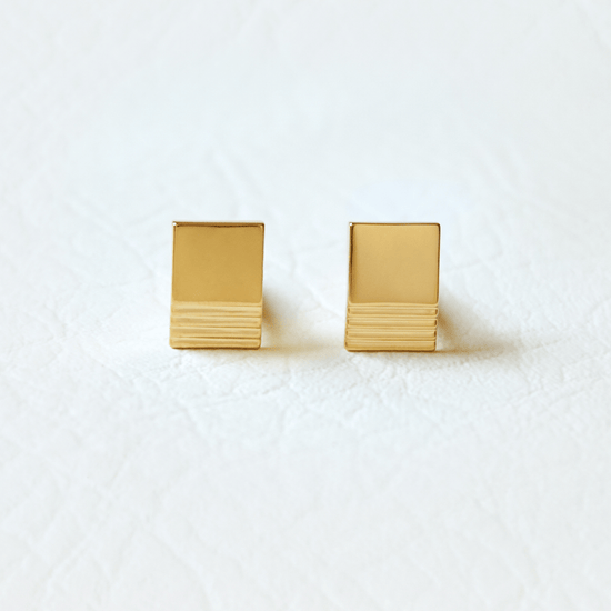 Load image into Gallery viewer, gold layered square cufflinks - Cufflinks - VUE by SEK
