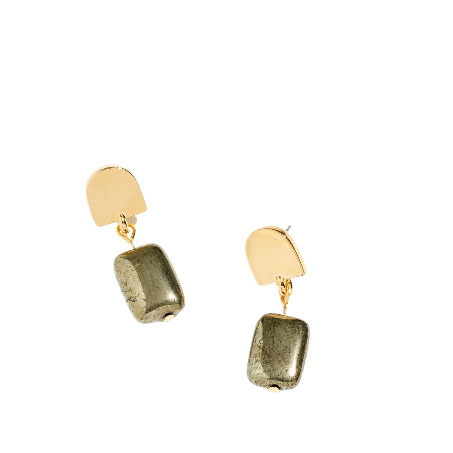 gold dome + pyrite earrings - Earrings - VUE by SEK
