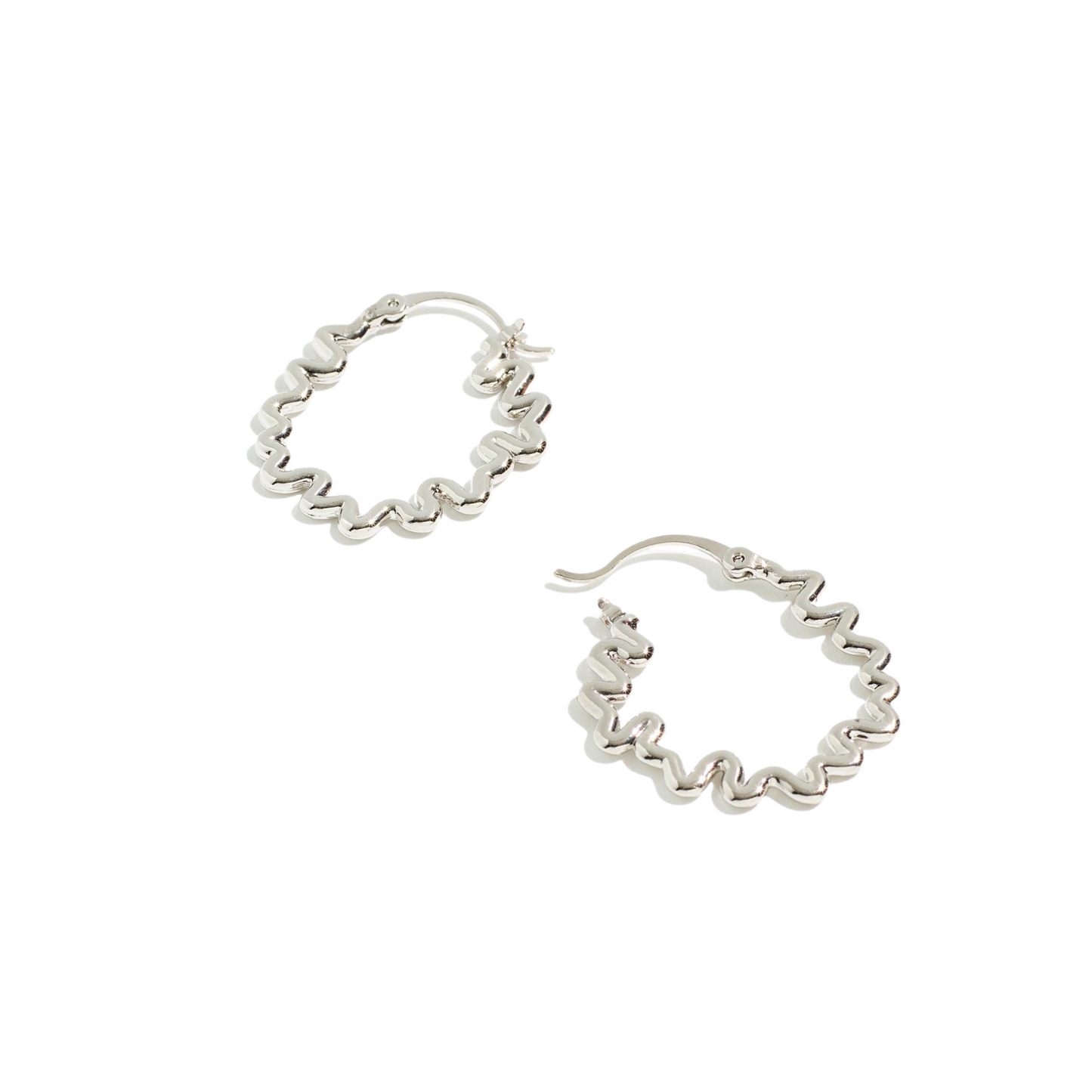 platinum wavy hoop earrings - Hoop Earrings - VUE by SEK
