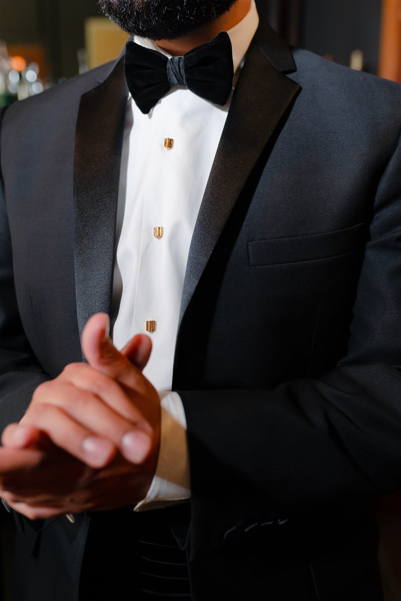 gold layered dome tux set - Cuff Links - VUE by SEK