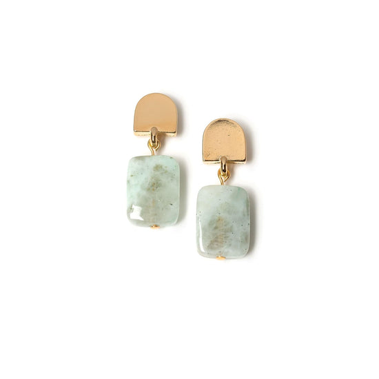 VUE by SEK Earrings gold dome + chrysoprase earrings