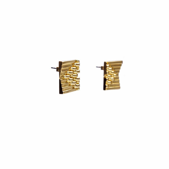 Load image into Gallery viewer, VUE by SEK Stud Earrings gold tex rex studs
