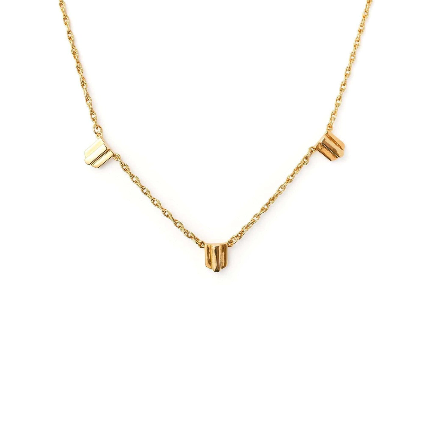 Gold Dome Pendant Necklace